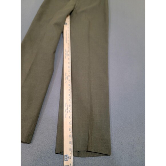 Vintage US Military Pants Mens 32R Green Poly Wool Tropical Dress Uniform 80s - Picture 2 of 11